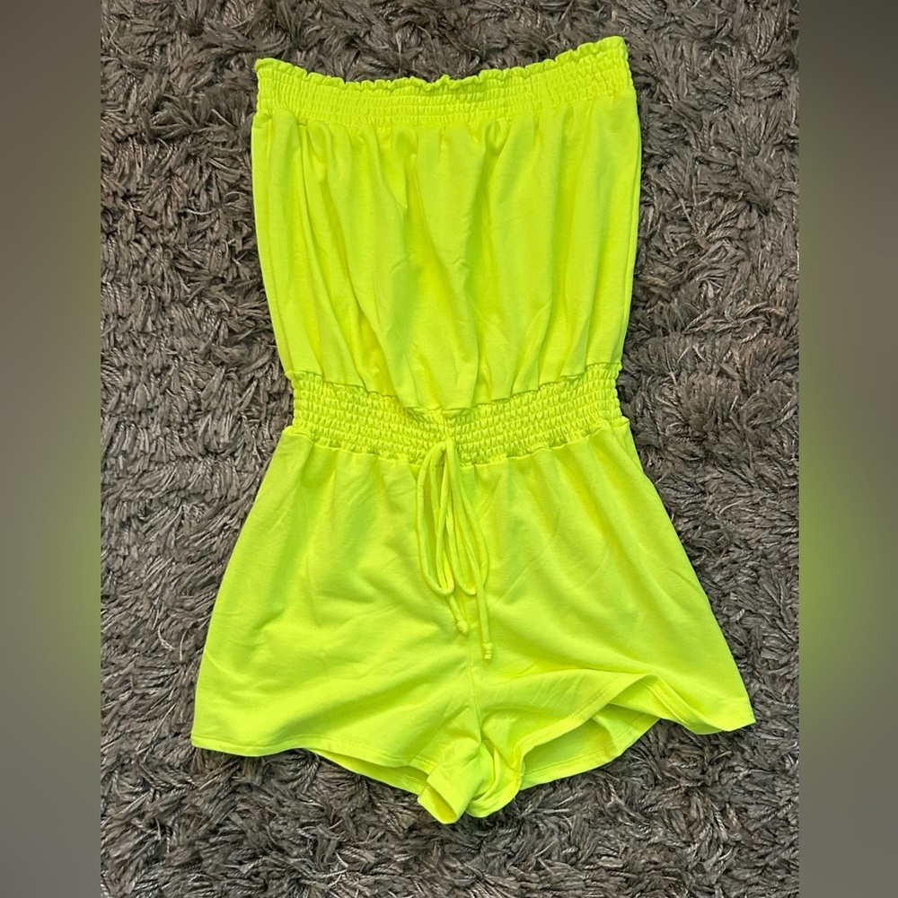 Hearts & Hips Neon Yellow Strapless Cover Up Dress